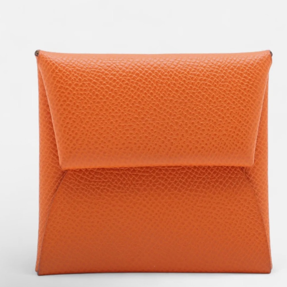 HERMES Orange Leather Wallet,  full inclusion, authenticity card - Picture 10 of 14